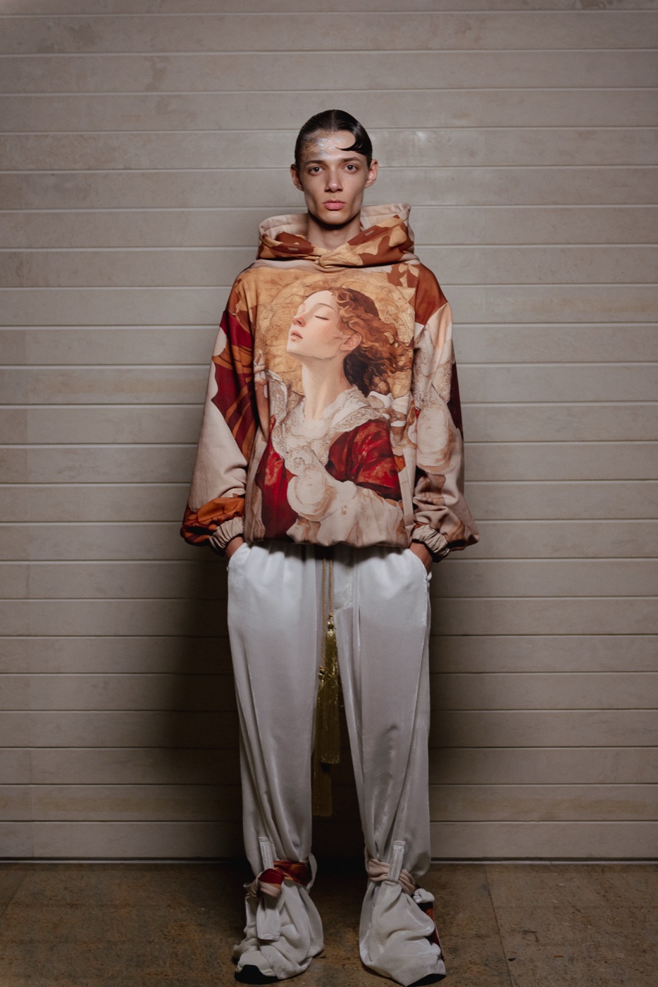 Akasha portrait, floral portrait-print sweatshirt