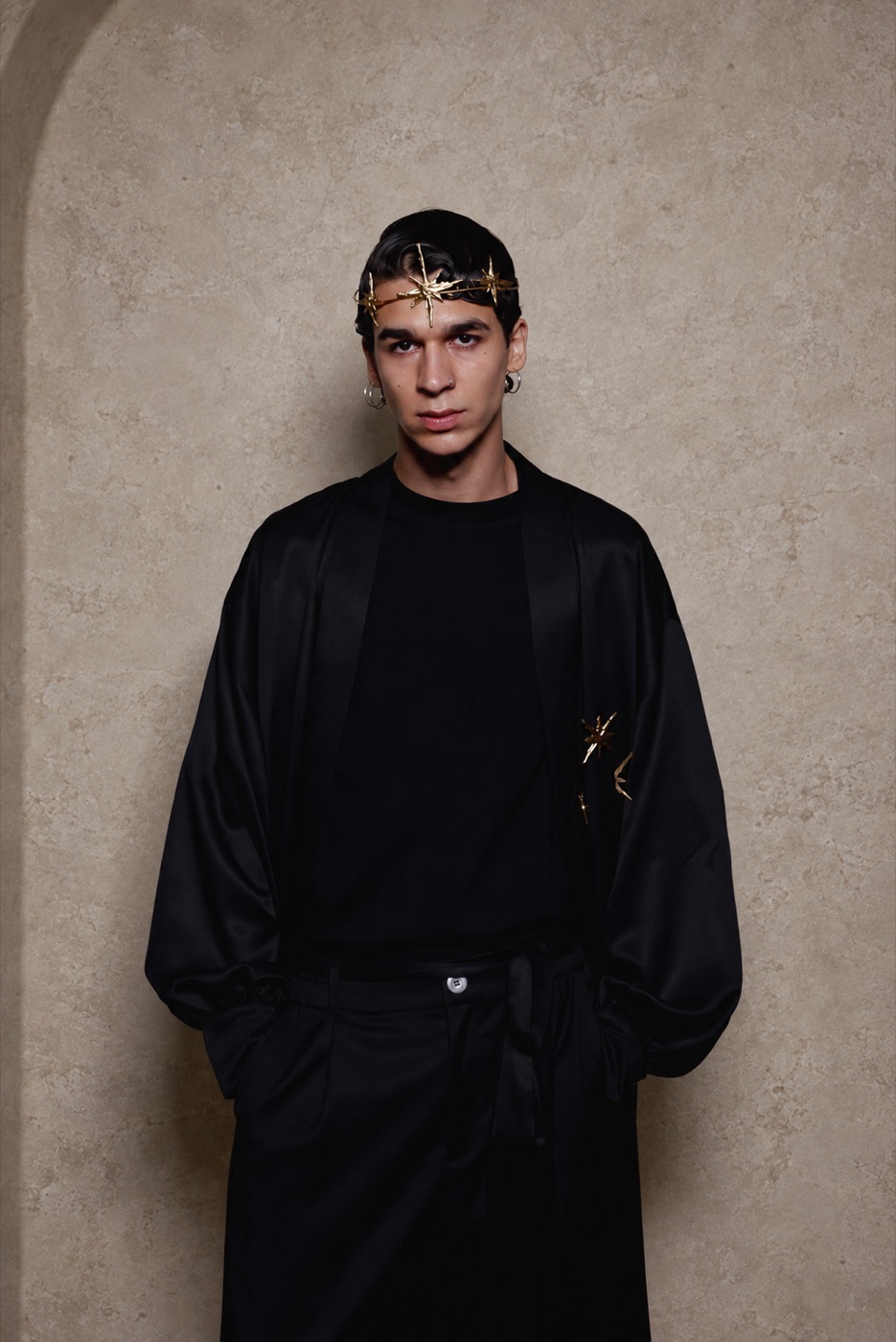 Akasha portrait, black look with star headband