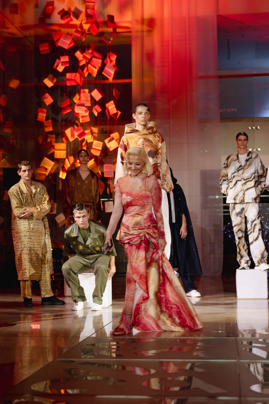 Akasha runway, marbled gown finale