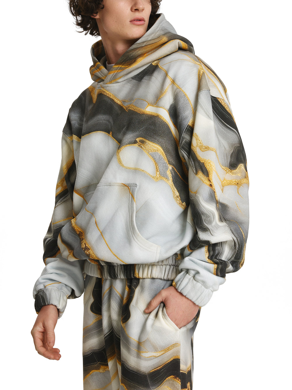 Marble Cotton Hoodie view 2
