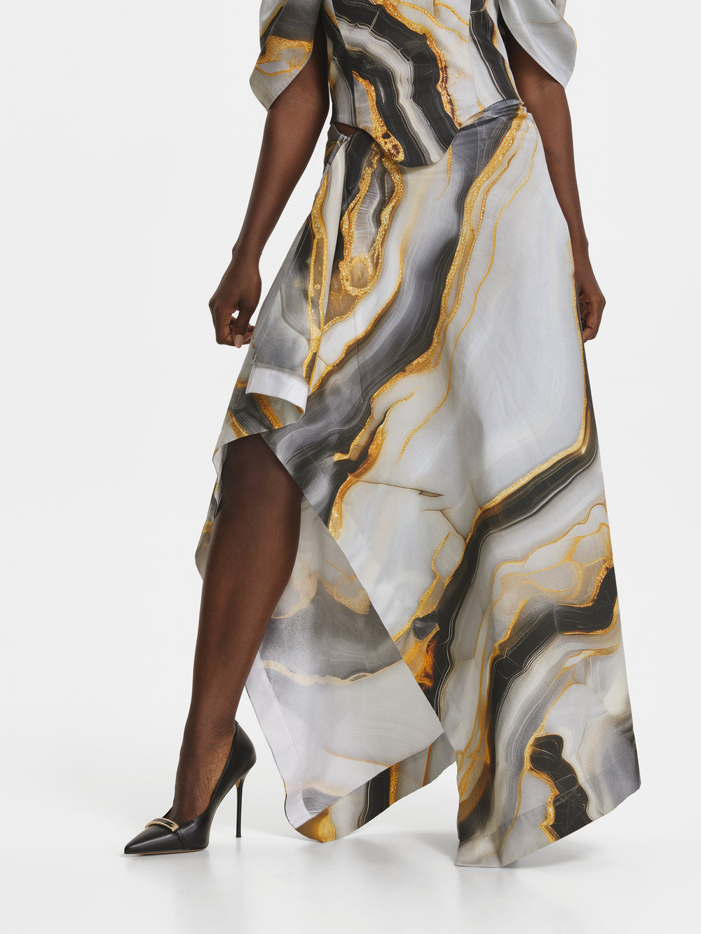 Marble Cotton Skirt view 2