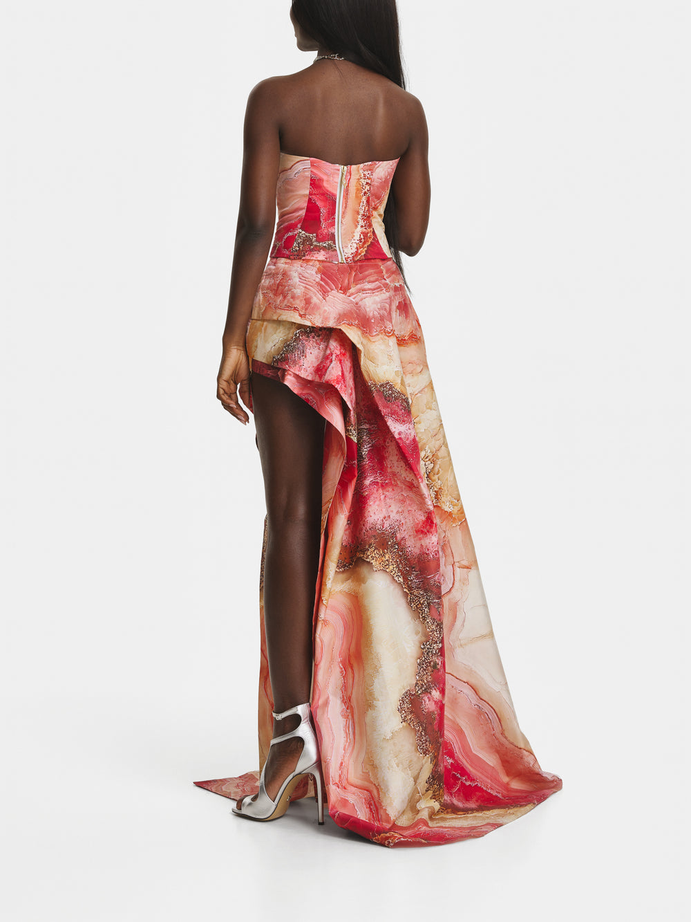 Rose Crystal Cotton Asymmetrical Skirt view 2