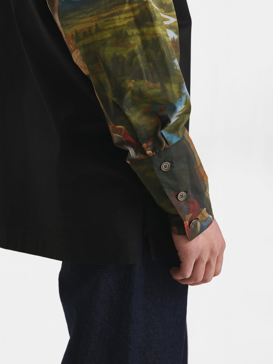Hybrid Cotton Black Shirt view 3