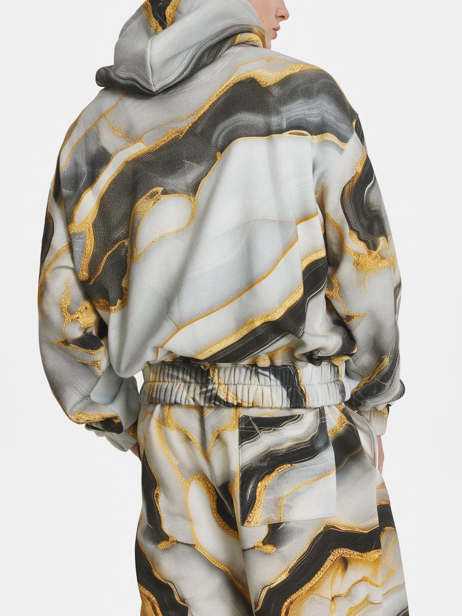 Marble Cotton Hoodie view 3