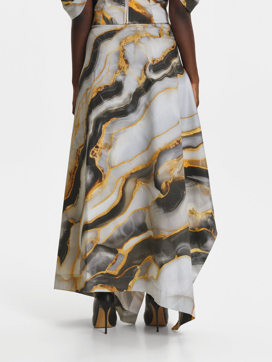Marble Cotton Skirt view 3