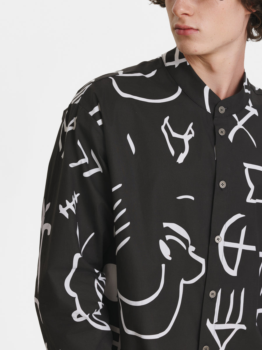 Tartaria Black Cotton Shirt view 3