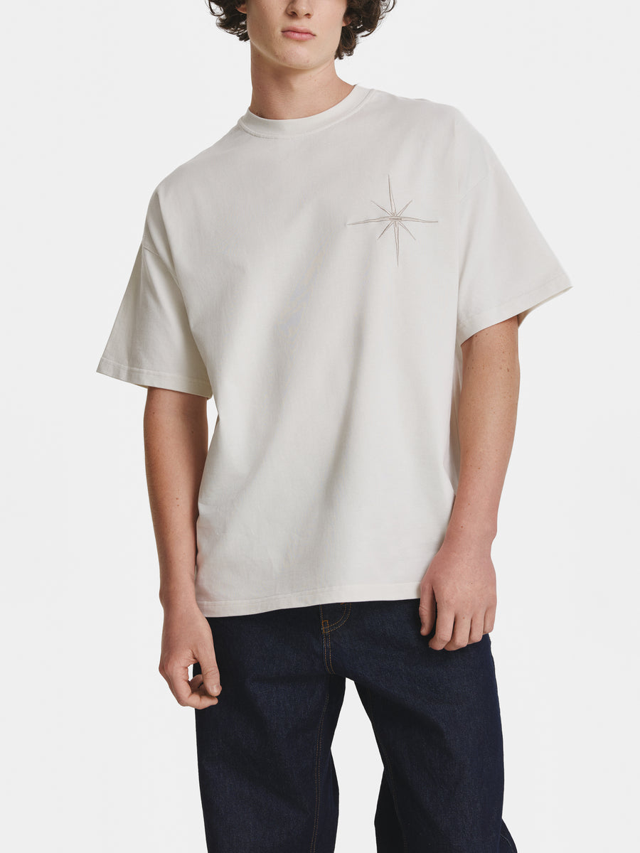 Vintage White Star Cotton T-shirt view 3