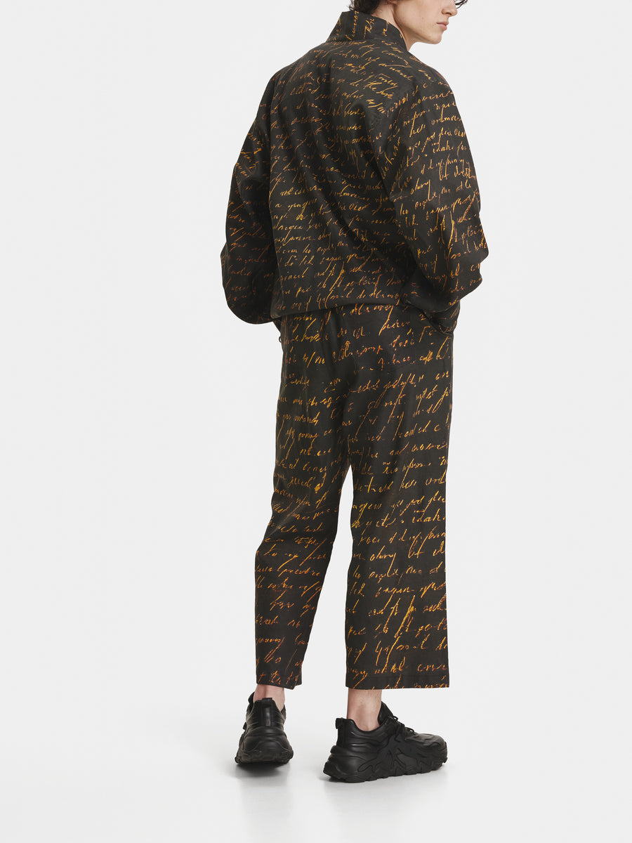 Writing Linen Kimono view 3