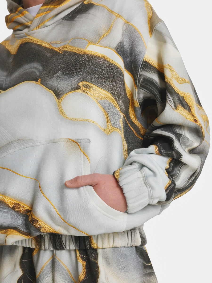 Marble Cotton Hoodie view 4
