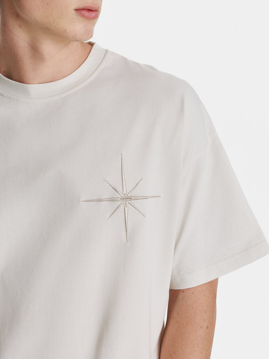 Vintage White Star Cotton T-shirt view 4