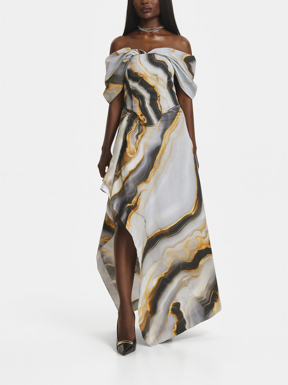 Marble Cotton Skirt view 1