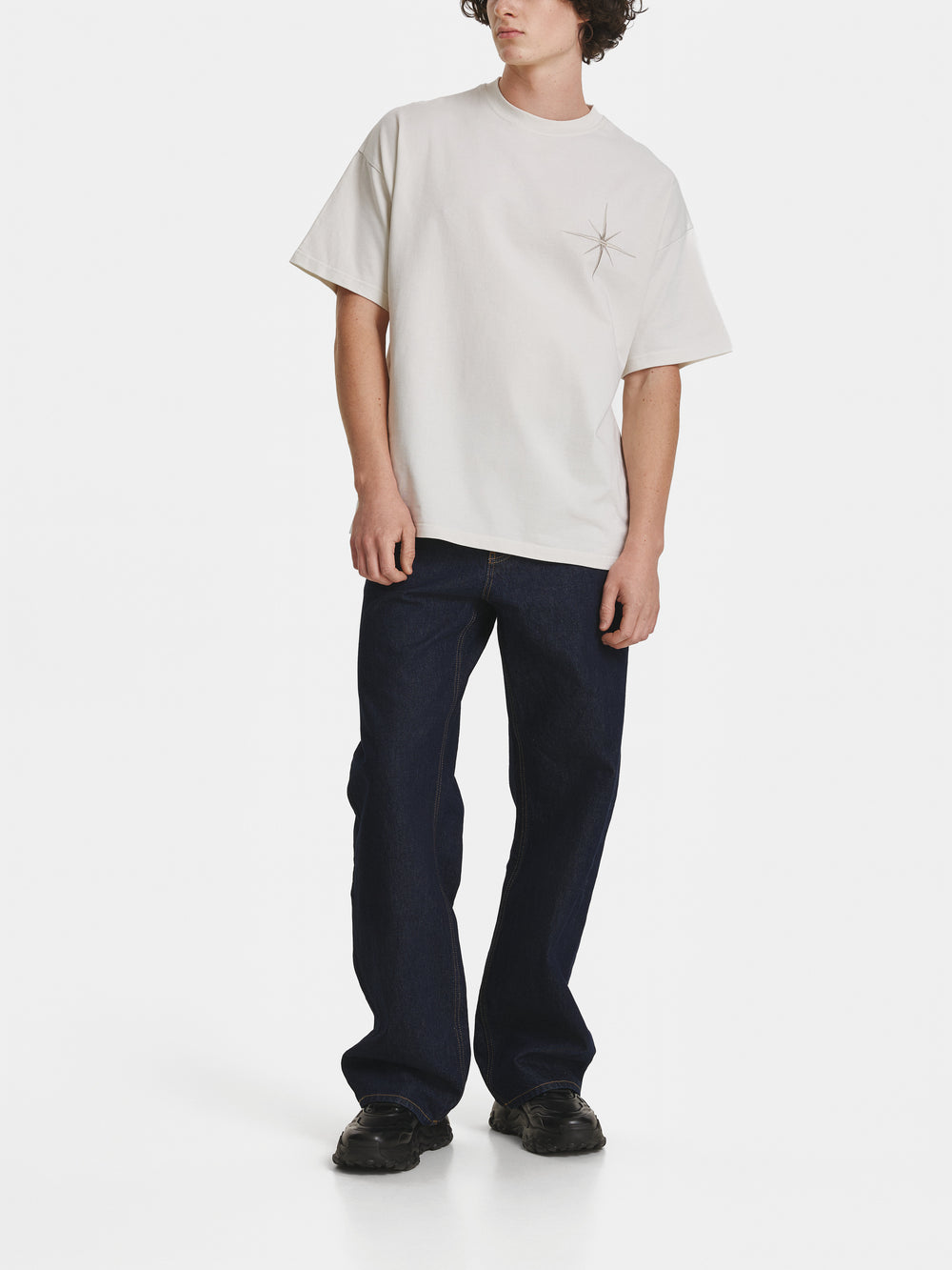 Vintage White Star Cotton T-shirt view 1