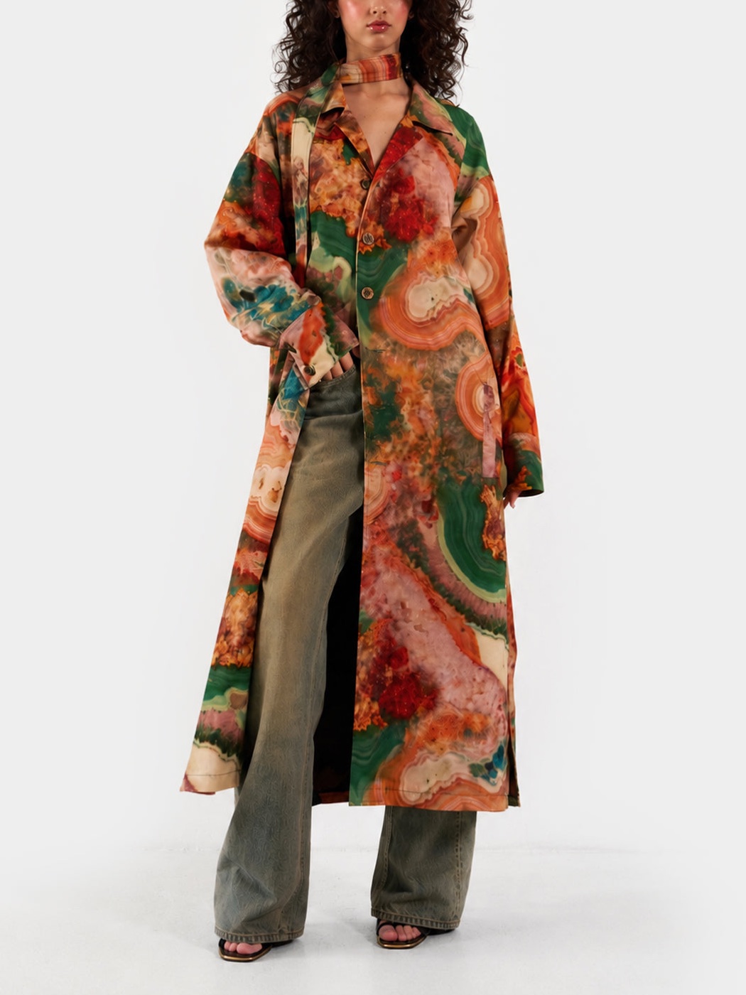 Earth Cotton Trench Coat view 2