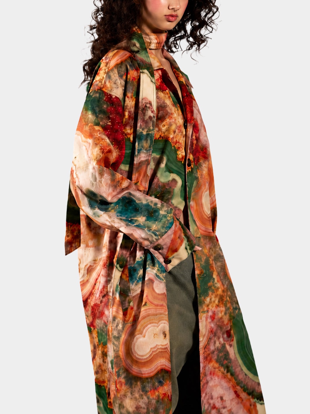 Earth Cotton Trench Coat view 3