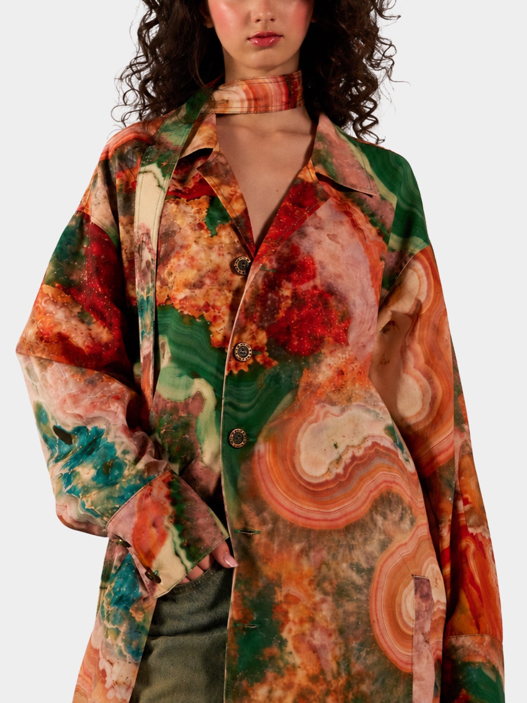 Earth Cotton Trench Coat view 4