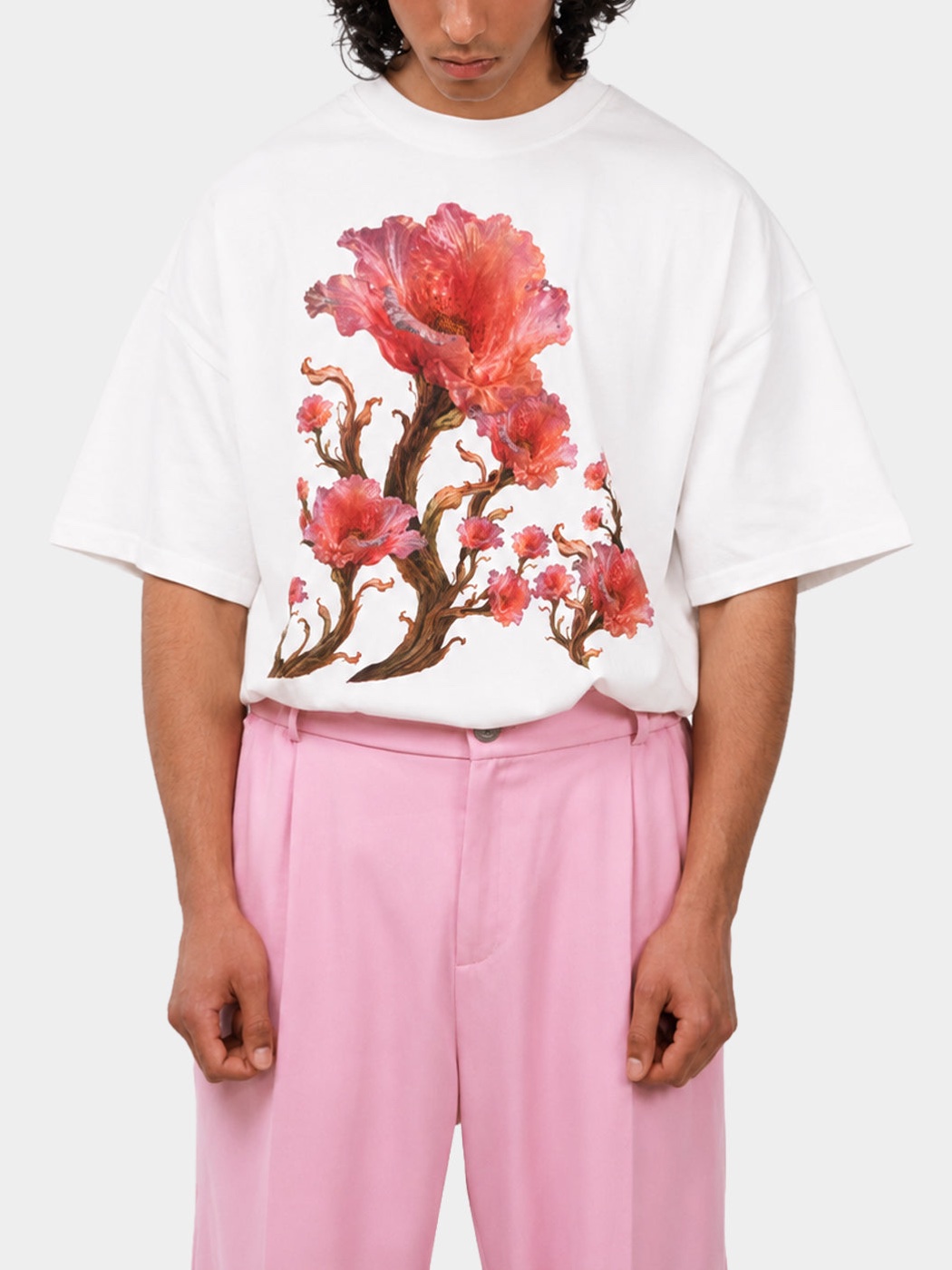 Origin Flower Oversized Cotton T-Shirt view 3