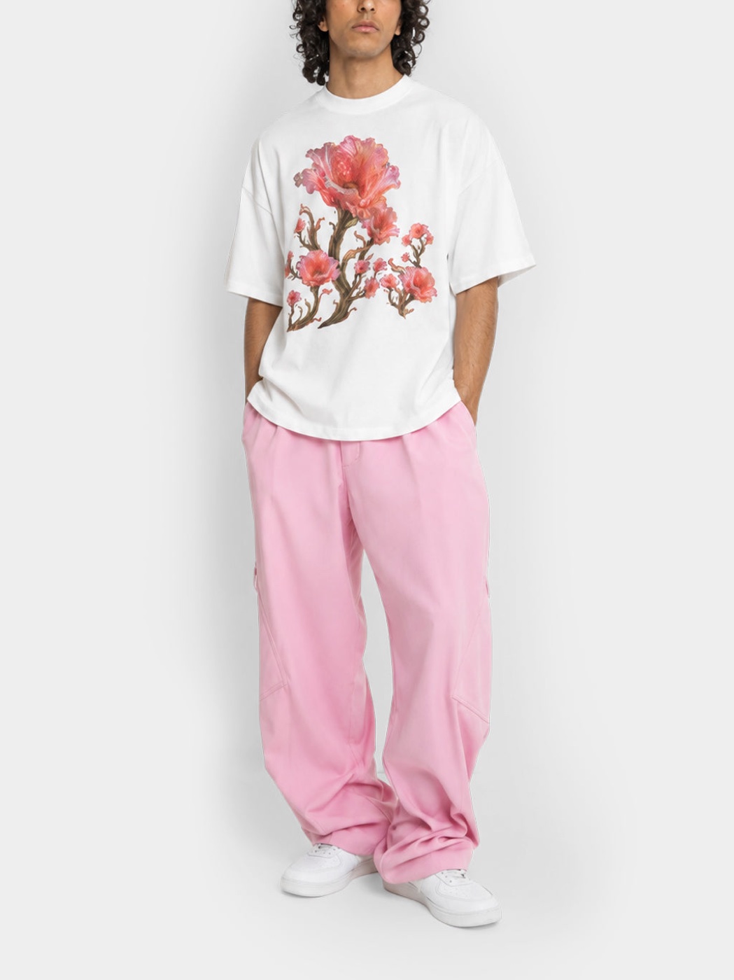 Ivy Pink Wool Cargo Trousers view 3